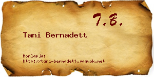 Tani Bernadett névjegykártya